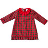 Long Sleeve Dress, Red Tartan - Dresses - 1 - thumbnail