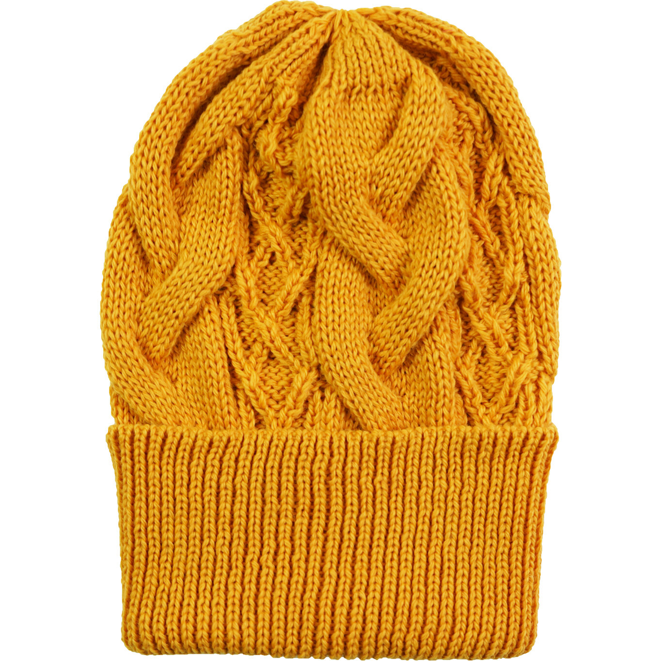 Women's Cable Hat, Marigold - Hats - 1