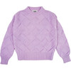 Women's Basket Weave Sweater, Lavender - Sweaters - 1 - thumbnail