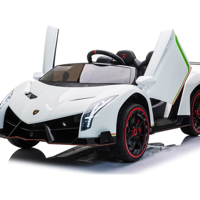 24V 4x4 Lamborghini Veneno 2 Seater Ride on Car White - Ride-On - 3