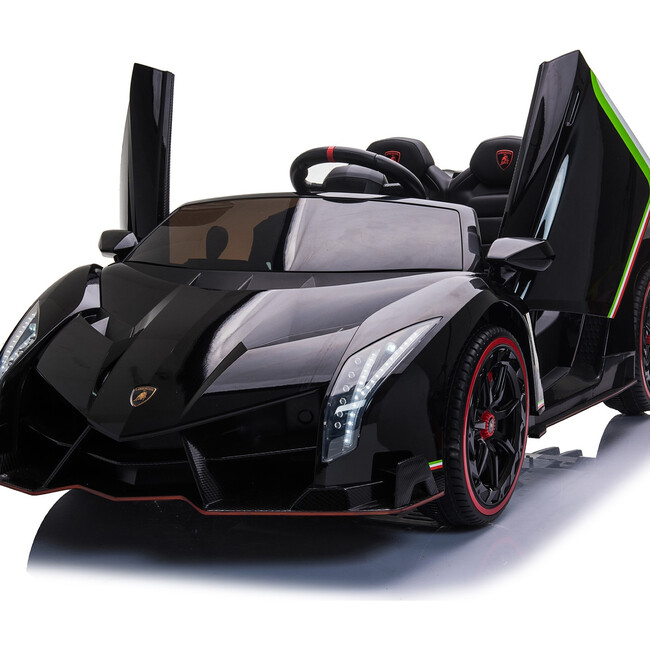 24V 4x4 Lamborghini Veneno 2 Seater Ride on Car Black - Ride-On - 2