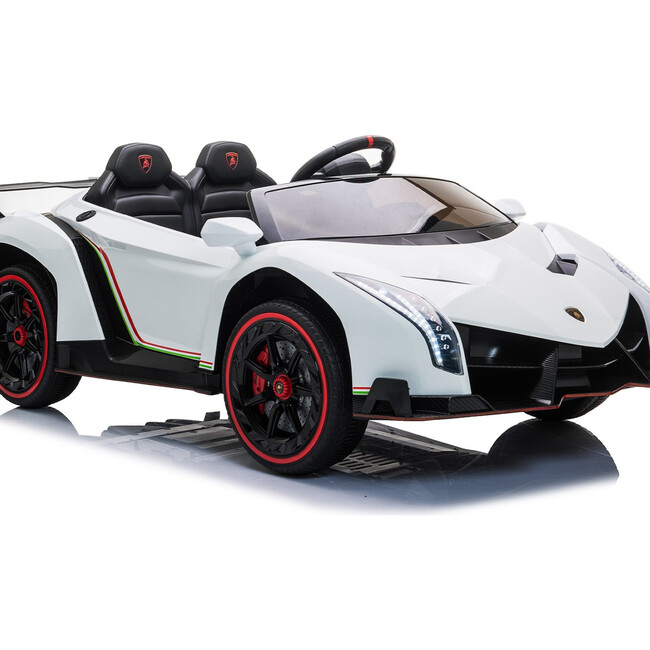 24V 4x4 Lamborghini Veneno 2 Seater Ride on Car White - Ride-On - 2