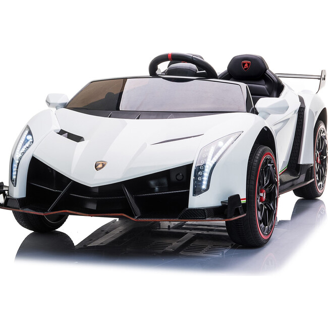 24V 4x4 Lamborghini Veneno 2 Seater Ride on Car White - Ride-On - 5