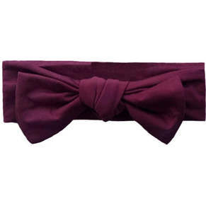 Bamboo Solid Headband, Plum - Bows - 1