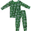 Pine Lumber Snowflake Bamboo Pajama Set, Green - Two Pieces - 1 - thumbnail