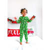 Pine Lumber Snowflake Bamboo Pajama Set, Green - Two Pieces - 2