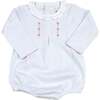 Embroidered Striped Bubble, Light Blue - Rompers - 1 - thumbnail