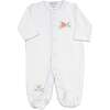 Pastel Pumpkin Footie, White/Light Blue Trim - Footie Pajamas - 1 - thumbnail