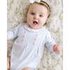 Embroidered Striped Bubble, Light Blue - Rompers - 2