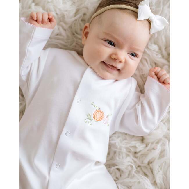 Pastel Pumpkin Convertible Gown, White/Pink Trim - Pajamas - 3