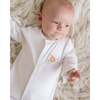 Pastel Pumpkin Footie, White/Light Blue Trim - Footie Pajamas - 3