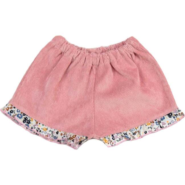 Corduroy Ruffle Shorts, Pink Multi