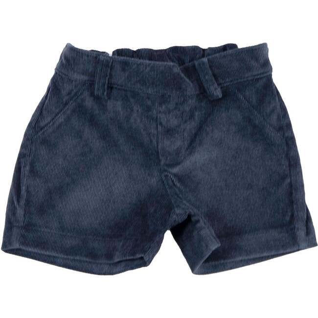 Corduroy Shorts, Navy Blue - Shorts - 1