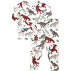 Kids Organic Pajama Set, Holiday T-Rex - Pajamas - 1 - thumbnail