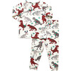 Kids Organic Pajama Set, Holiday T-Rex - Pajamas - 4