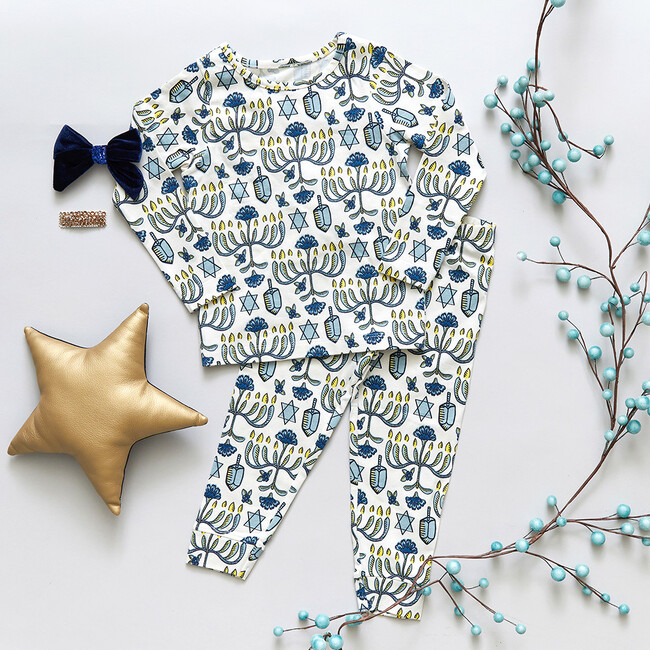 Kids Organic Pajama Set, Hannukah - Pajamas - 5