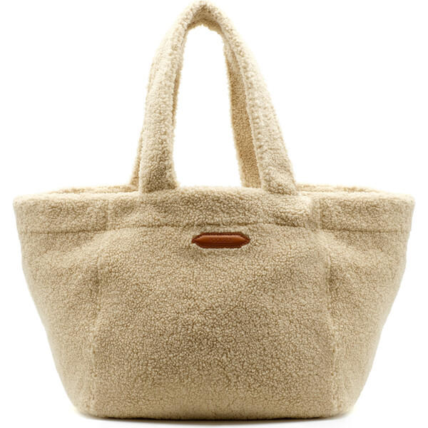 Monogrammable Slouchy Teddy Tote, Neutral - Poolside By Age | Maisonette