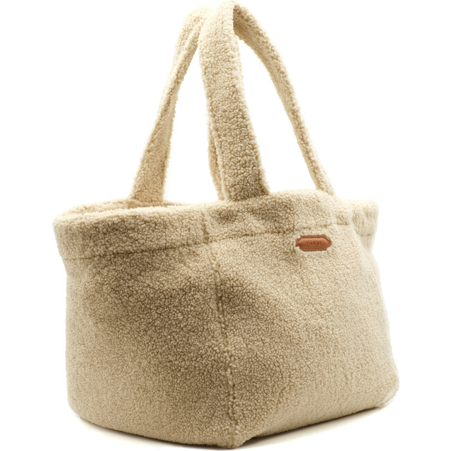 Monogrammable Slouchy Teddy Tote, Neutral - Bags - 3