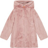 Girls Fury Reversible Faux Fur Hooded Coat, Blush Pink - Coats - 1 - thumbnail