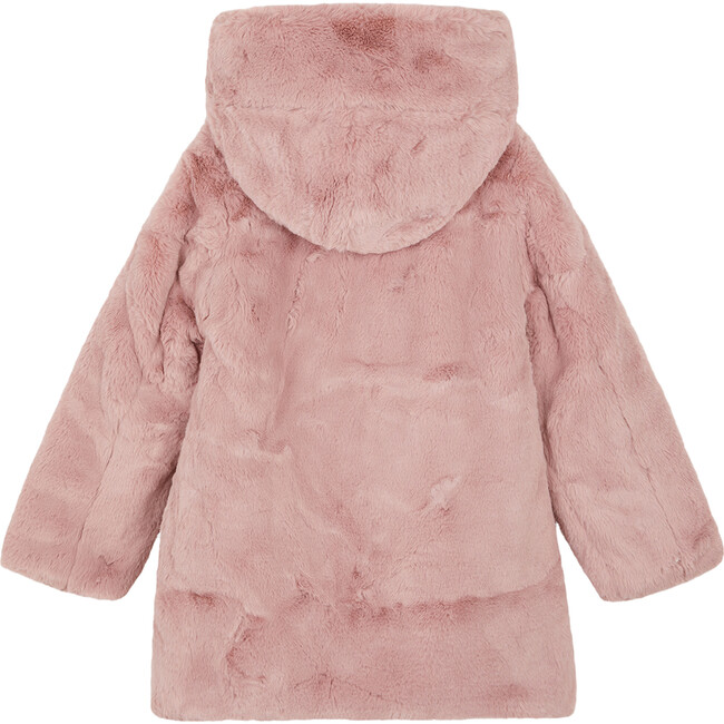 Girls Fury Reversible Faux Fur Hooded Coat, Blush Pink - Coats - 3