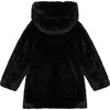 Girls Fury Reversible Faux Fur Hooded Coat, Black - Coats - 3