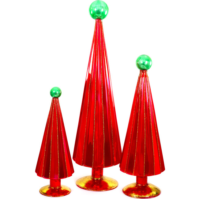 Pleated Tree, Red Green Set of 3 - Accents - 1