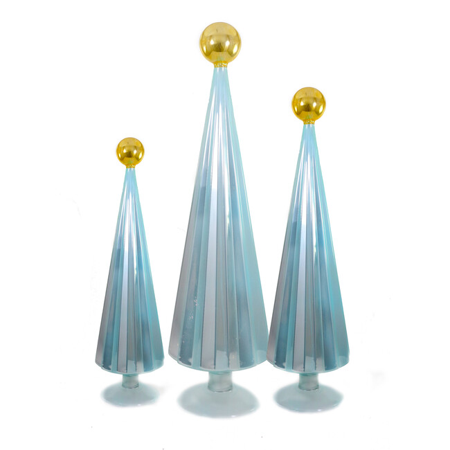 Pleated Tree, Sky Gold Set of 3 - Accents - 1