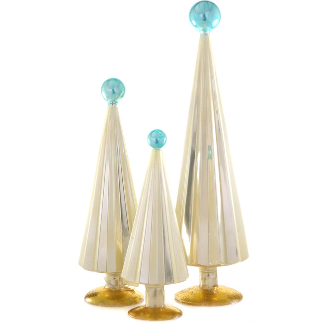 Pleated Tree, Pearl Blue Set of 3 - Accents - 1