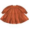 Girls Special Occasion Layered Organza Dress, Rust - Dresses - 1 - thumbnail