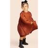Girls Special Occasion Layered Organza Dress, Rust - Dresses - 2