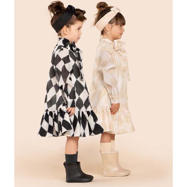 Girls Special Occasion Dress with a Bow, Black - Dresses - 3