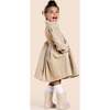 Girls Corduroy Shirt Dress, Beige - Dresses - 2