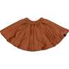 Girls Quilted Nylon Skirt, Rust - Skirts - 1 - thumbnail