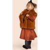 Girls Special Occasion Layered Organza Dress, Rust - Dresses - 3