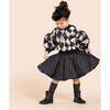 Girls Quilted Nylon Skirt, Black - Skirts - 2