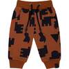 Baby Terry Joggers with Print, Rust - Sweatpants - 1 - thumbnail