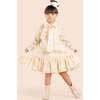 Girls Special Occasion Dress with a Bow, Beige - Dresses - 2