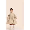 Girls Corduroy Shirt Dress, Beige - Dresses - 3