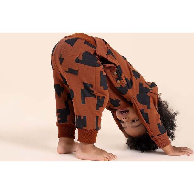 Baby Terry Joggers with Print, Rust