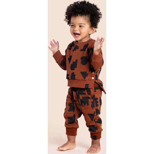 Baby Terry Joggers with Print, Rust - Sweatpants - 3