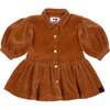 Baby Corduroy Shirt Dress, Rust - Dresses - 1 - thumbnail