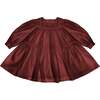 Girls Special Occasion Layered Organza Dress, Maroon - Dresses - 1 - thumbnail