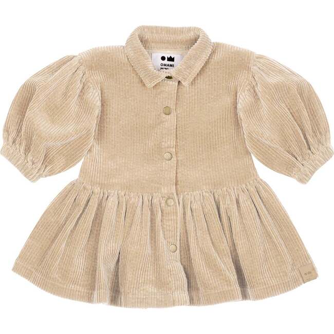 Baby Corduroy Shirt Dress, Beige
