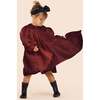 Girls Special Occasion Layered Organza Dress, Maroon - Dresses - 2