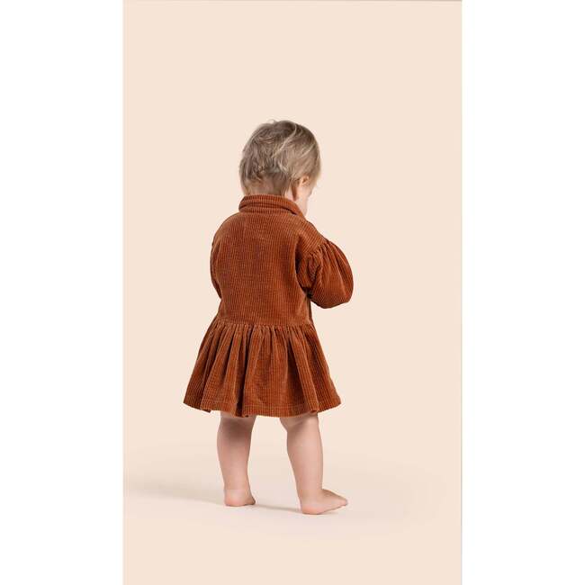 Baby Corduroy Shirt Dress, Rust