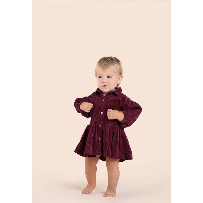 Baby Corduroy Shirt Dress, Plum