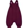 Baby Quilted Dungarees, Maroon - Overalls - 1 - thumbnail