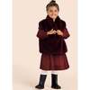 Girls Special Occasion Layered Organza Dress, Maroon - Dresses - 3