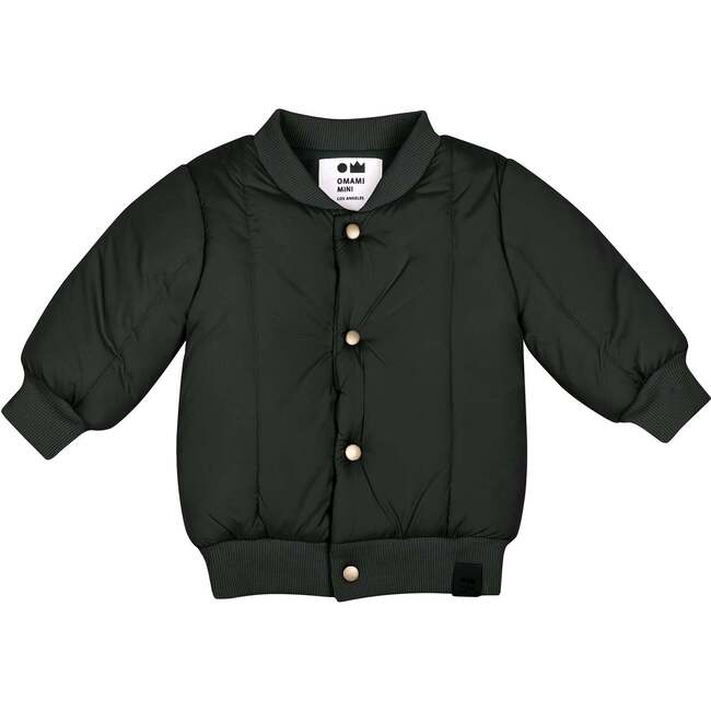 Baby Quilted Bomber Jacket, Black - Jackets - 1