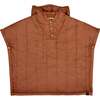 Kids Quilted Nylon Poncho, Rust - Sweaters - 1 - thumbnail